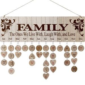 Family Birthday Events Calendar - NWT